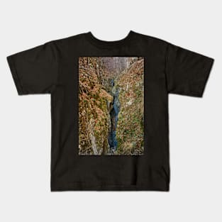 Gorge and a river in the mountains Kids T-Shirt